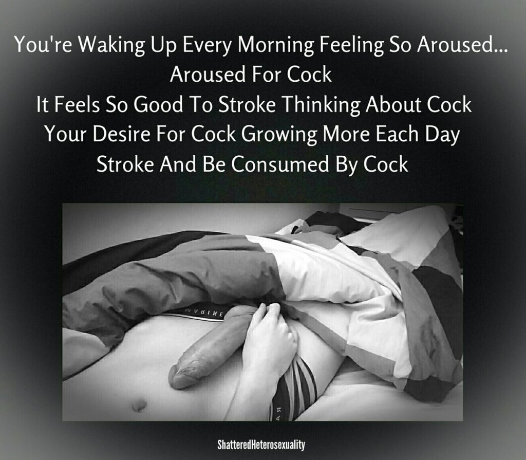 You're Waking Up Every Morning Feeling So Aroused...
Aroused For Cock
It Feels So Good To Stroke Thinking About Cock Your Desire For Cock Growing More Each Day Stroke And Be Consumed By Cock
Shattered Heterosexuality