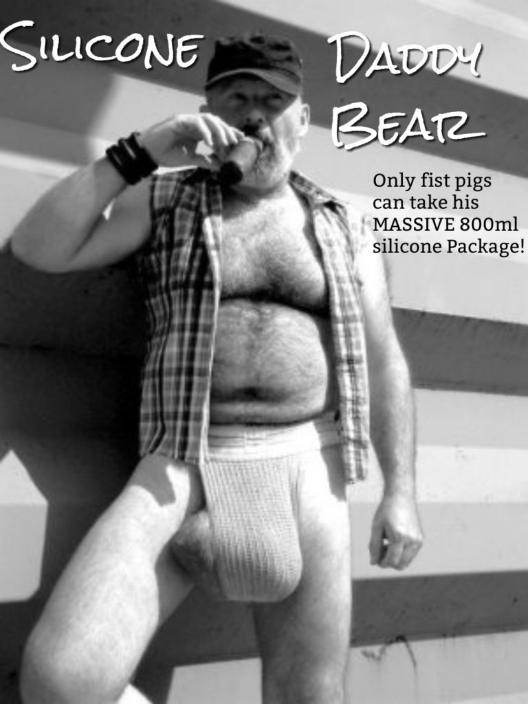 SILICONE
DADDY BEAR
Only fist pigs can take his
MASSIVE 800ml silicone Package!