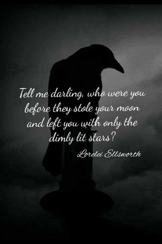 Tell me darling, who were you before they stole your moon and left you with only the dimly lit stars? Lorelei Ellsworth