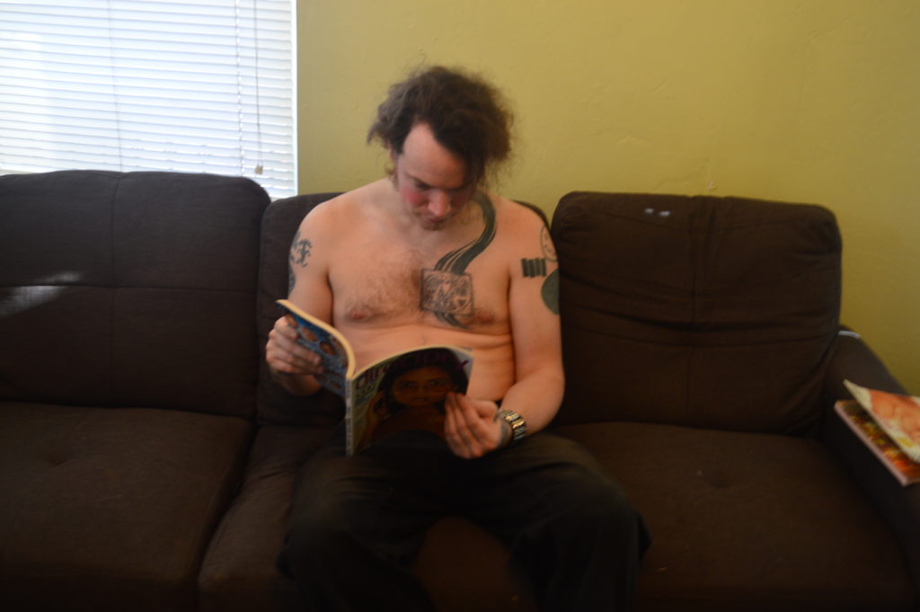 Crunt punk reading a porno