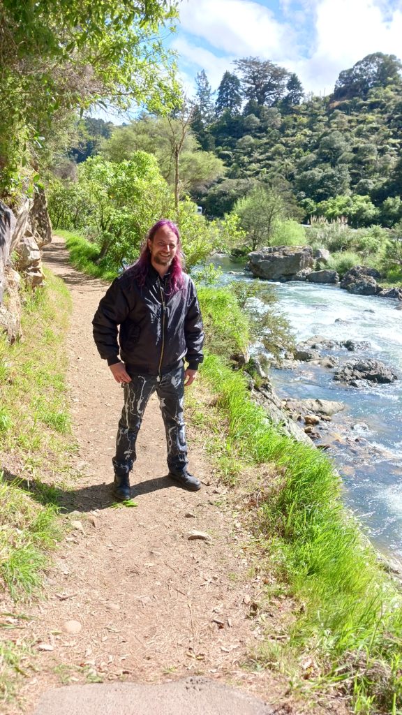 hiking in the New Zealand rainforest