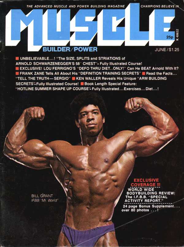 Bill Grant on the cover of Muscle Builder
