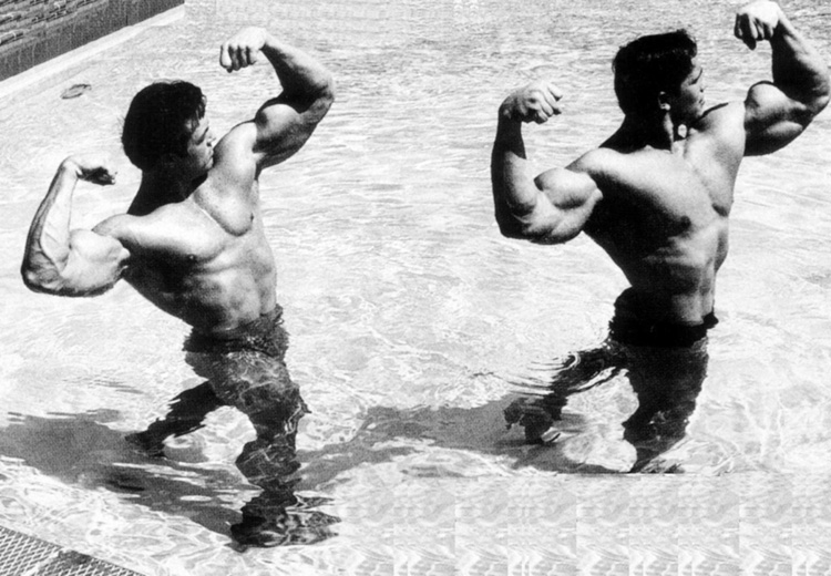 Arnold Schwarzenegger with Don Peters.