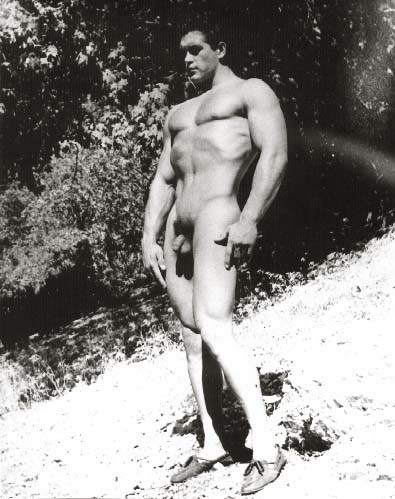 Bill Melby poses nude outdoors for Bruce of LA in the late 1950s.