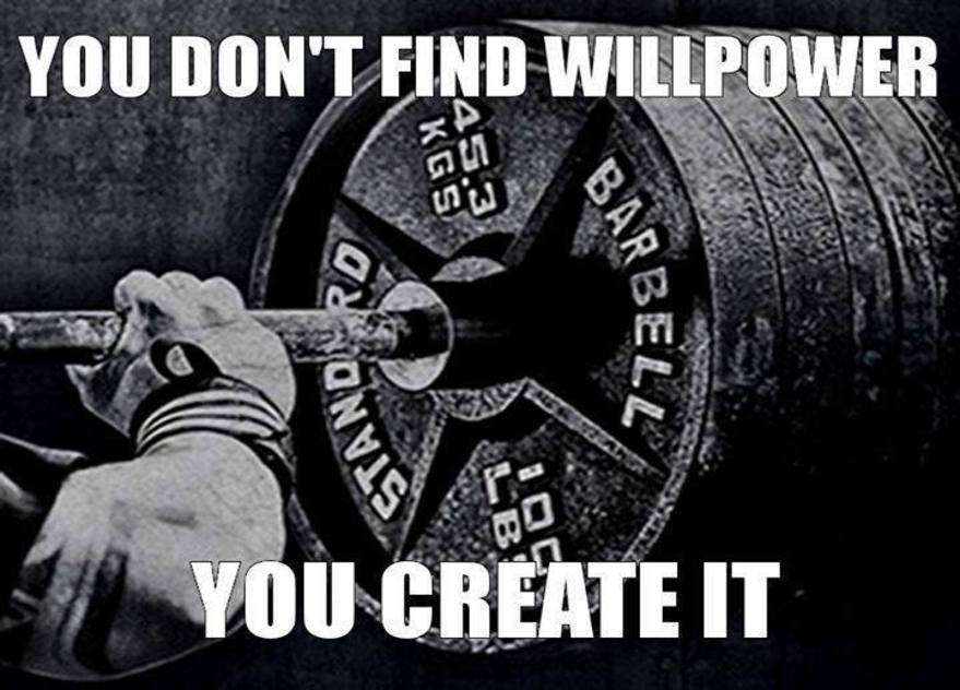 YOU DON'T FIND WILLPOWER
 YOU CREATE IT
STANDARD BARBELL 55lbs
