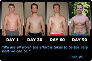 DAY 1
DAY 30
DAY 60
DAY 90
"We are all worth the effort it takes to be the very best we can be."
-Josh W.