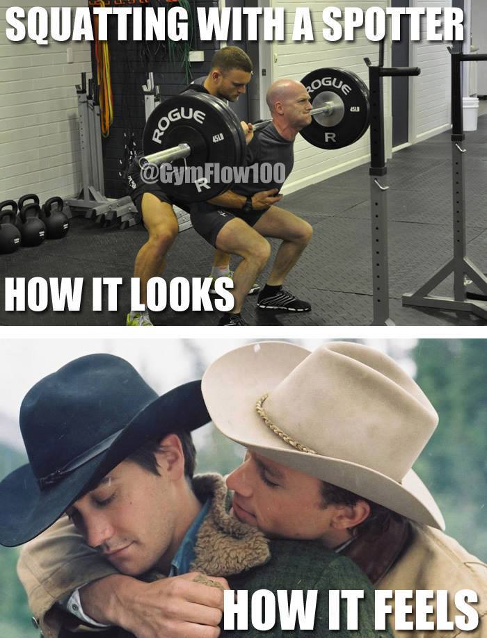 SQUATTING WITH A SPOTTER
HOW IT LOOKS
HOW IT FEELS
--Gym Flow 100