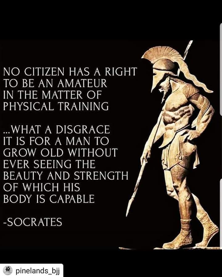 NO CITIZEN HAS A RIGHT TO BE AN AMATEUR IN THE MATTER OF PHYSICAL TRAINING
...WHAT A DISGRACE IT IS FOR A MAN TO GROW OLD WITHOUT EVER SEEING THE BEAUTY AND STRENGTH OF WHICH HIS BODY IS CAPABLE
-SOCRATES