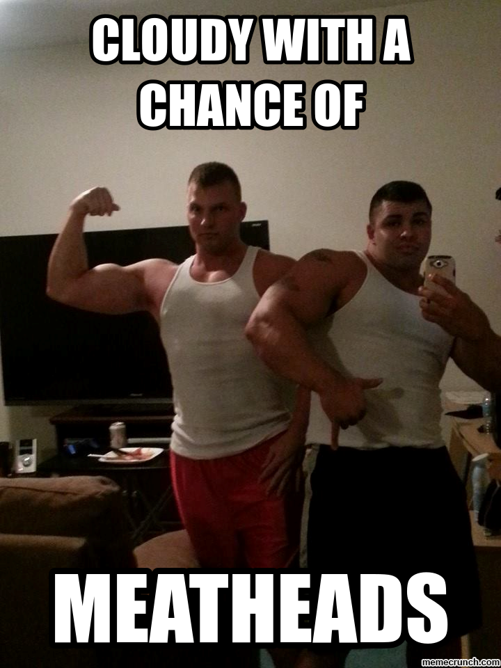 CLOUDY WITH A CHANCE OF
MEATHEADS
memecrunch.com