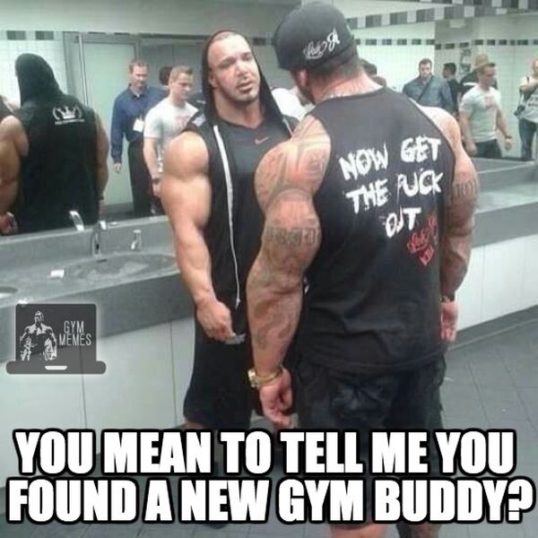 NOW GET THE FUCK OT
GYM MEMES
YOU MEAN TO TELL ME YOU FOUND A NEW GYM BUDDY?