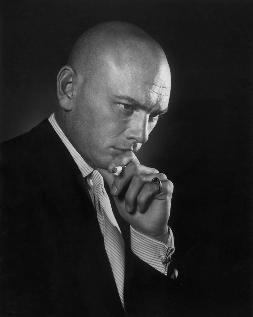 Russian actor Yul Brenner (1920-1985) best known for "The King and I" and "Westworld" posed for nudes so early in his career that his trademark baldness hadn't hit yet.