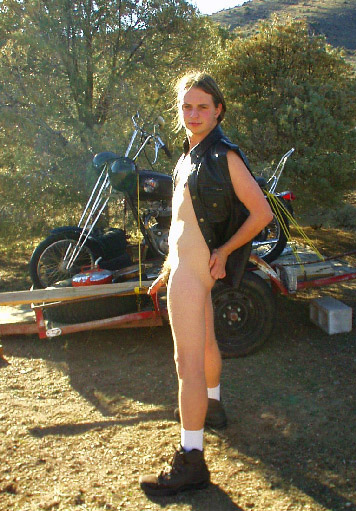 Jack Drago poses for Daddy Tiger at his mom's trailer in Topaz Ranch Estates in March of 2002.