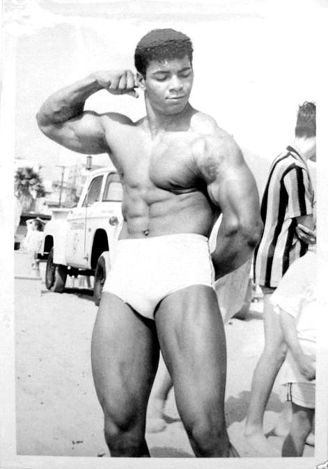 Black Gay bodybuilder Chris Dickerson, Mr. USA 1968 and Mr Olympia 1982 photographed by Colt.