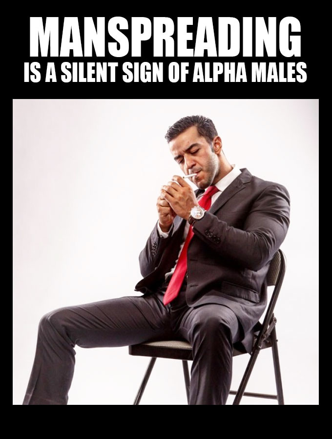 manspreading is a silent sign of alpha males