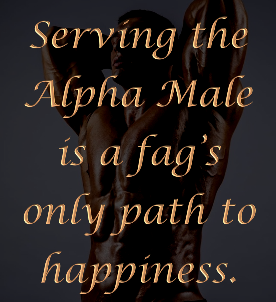 Serving the
Alpha Male
is a fag's
only path to happiness.