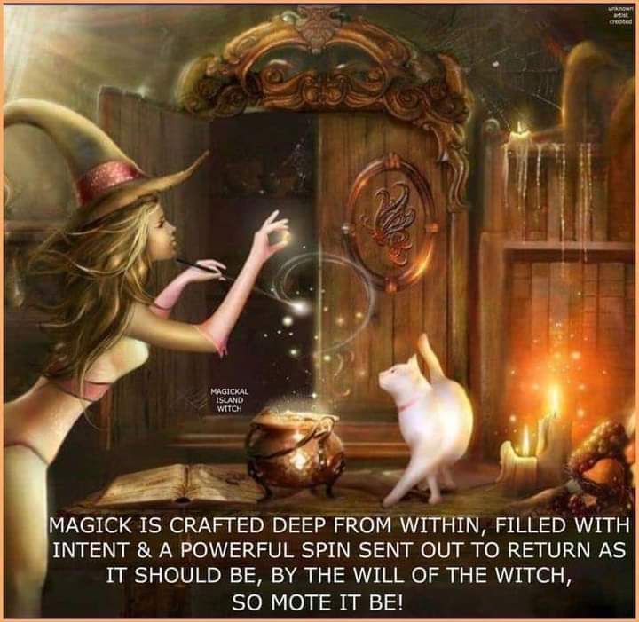 MAGICKAL ISLAND WITCH
MAGICK IS CRAFTED DEEP FROM WITHIN, FILLED WITH INTENT & A POWERFUL SPIN SENT OUT TO RETURN AS IT SHOULD BE, BY THE WILL OF THE WITCH, SO MOTE IT BE!