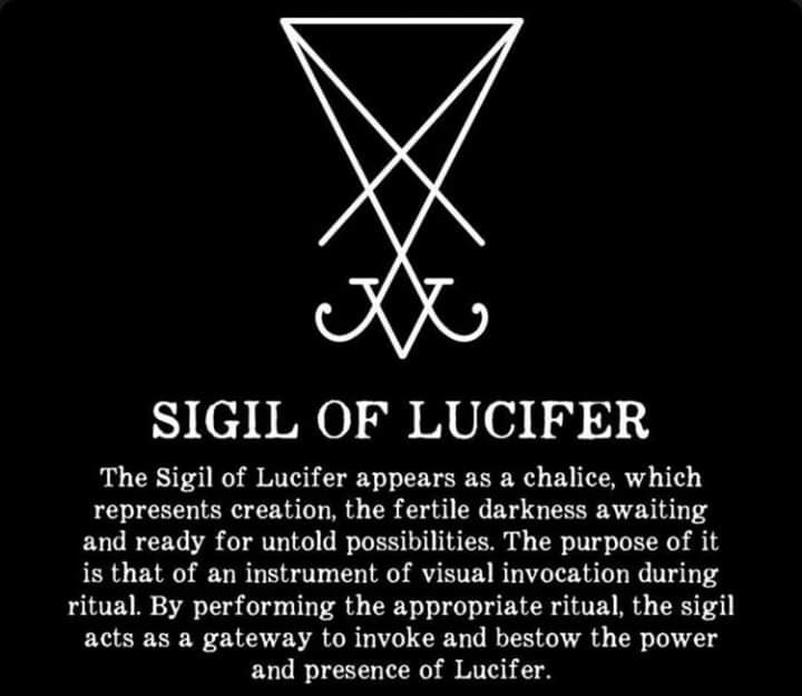 SIGIL OF LUCIFER
The Sigil of Lucifer appears as a chalice, which represents creation, the fertile darkness awaiting and ready for untold possibilities. The purpose of it is that of an instrument of visual invocation during ritual. By performing the appropriate ritual, the sigil acts as a gateway to invoke and bestow the power and presence of Lucifer.