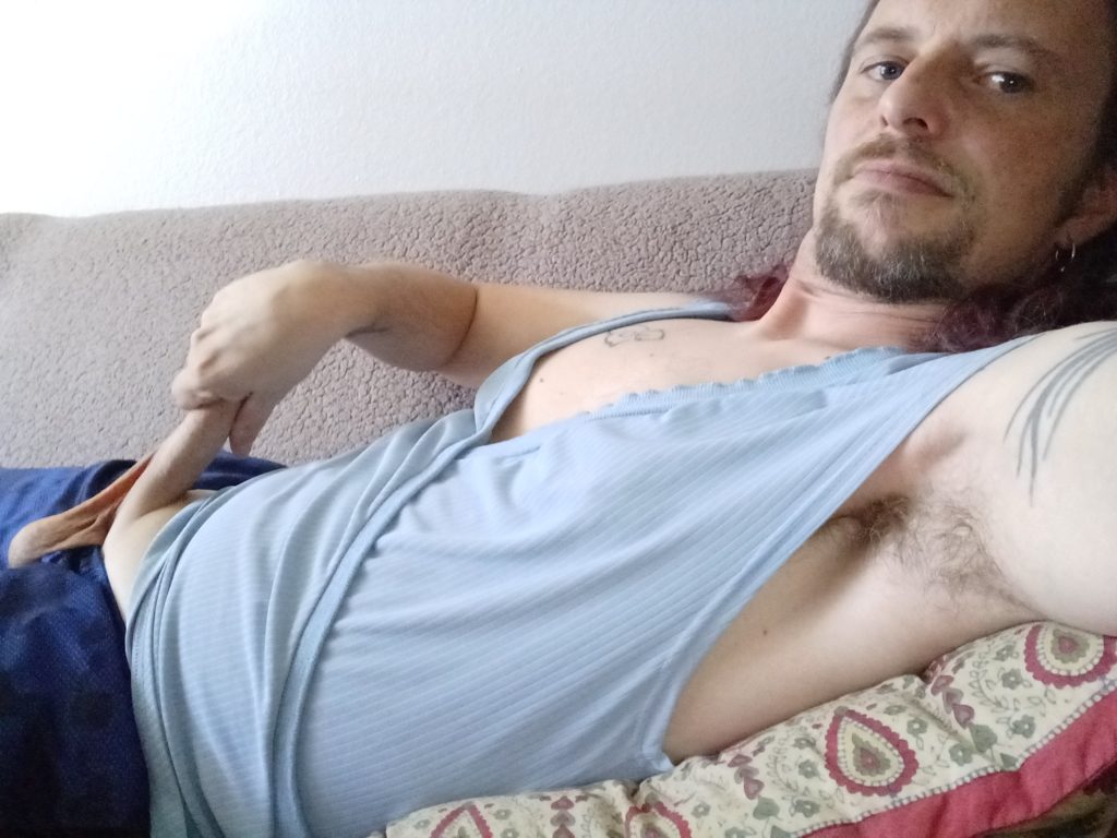 Jerking my cock and showing my armpit to the camera.