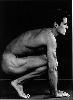 Antonio Sabato Jr nude in black and white.