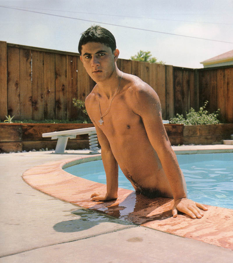 Color Photo of Bobby Pacheco coming out of Mel Roberts' pool in the summer of 1965.