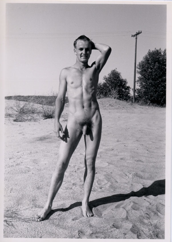 Eddie Tessar poses on a lakeshore in the late 1940s. 