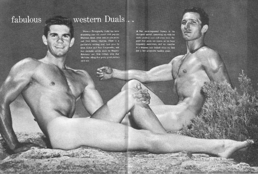 fabulous
western Duals
Western Photography Guild han son Interesting ones this month wish popular Sherman Ahop, otien save in solo proses und Dick Sobay, kewise. There is u pactieularly scriking dual bark pose by Dick Kiefer and Bou Langworthy, and two dramatic action dean by Hughes Retolanic und Dole Gilbart with Ras Meruire Altogehen pretty gand plekin's
*Our most-requested feature is she dual-pose sprend, something we wish we could practice cach and every issue. Rn good deal pores are scarce, as we have frequently mentioned, sed we consider it a treasure rare indeed wbza wa hud hist a few acceptable tandzas posss.