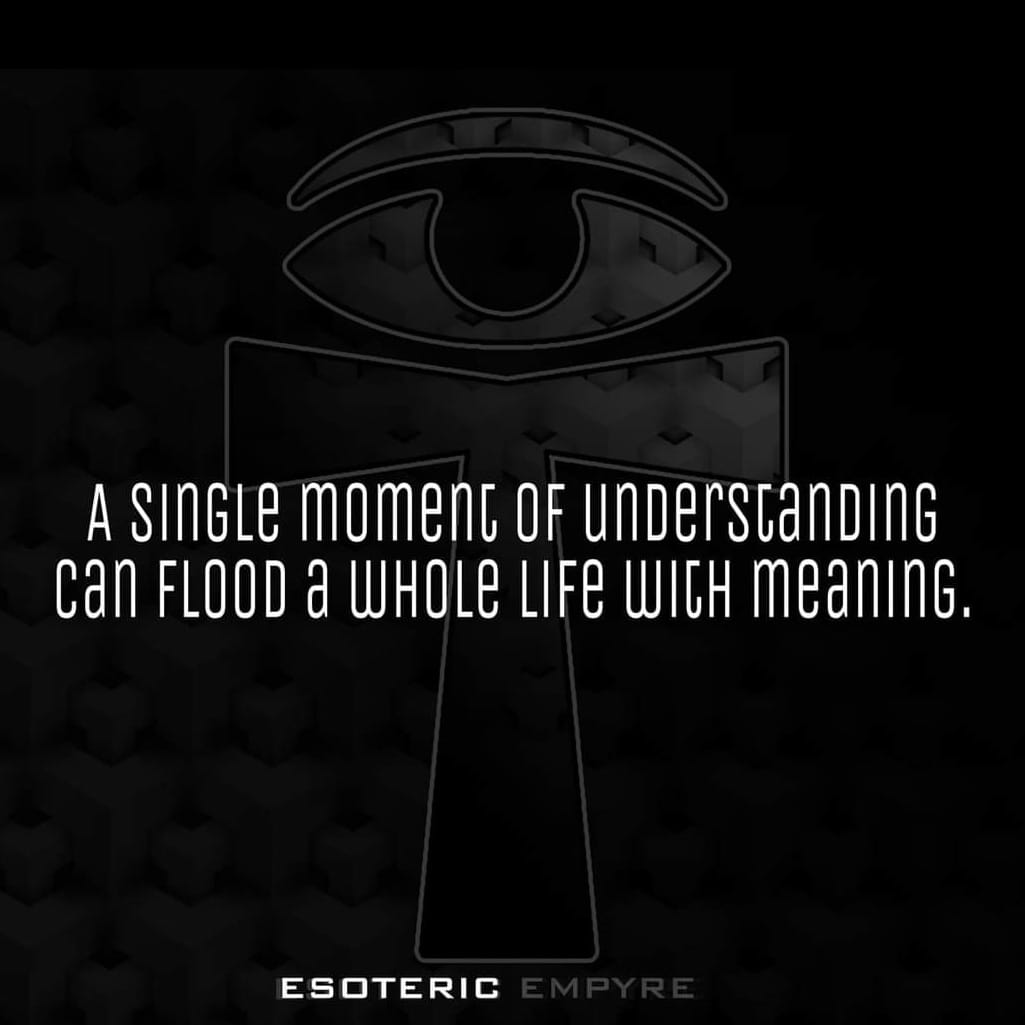 A SINGLE moment of understanding Can FLOOD A WHOLE LIFE WICH meaning.
ESOTERIC EMPYRE