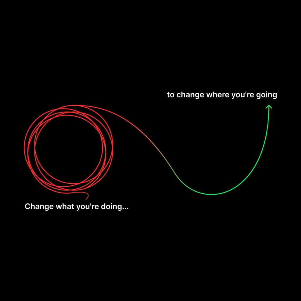 to change where you're going
Change what you're doing...