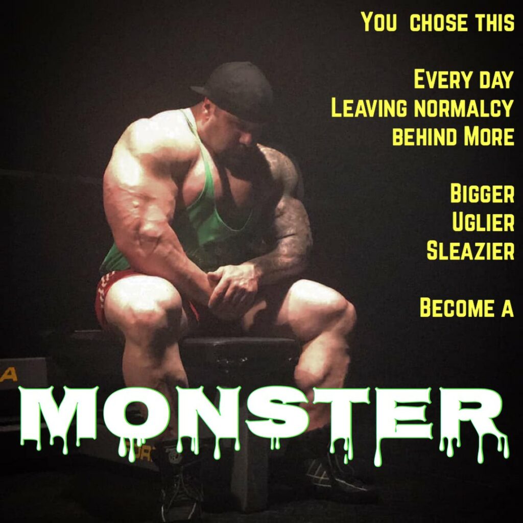 YOU CHOSE THIS
EVERY DAY LEAVING NORMALCY BEHIND MORE
BIGGER
UGLIER SLEAZIER
BECOME A
A MONSTER