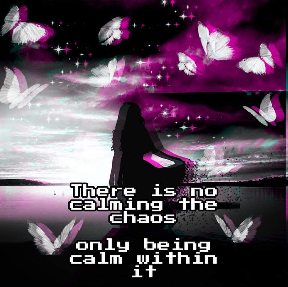 There is no calming the chaos
only being calm within it