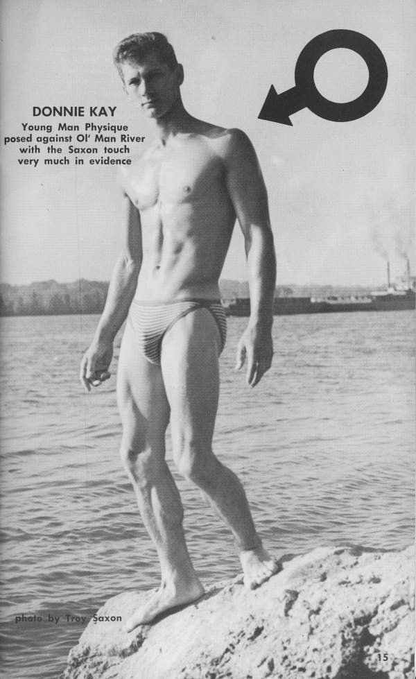 DONNIE KAY Young Man Physique posed against Ol' Man River with the Saxon touch very much in evidence